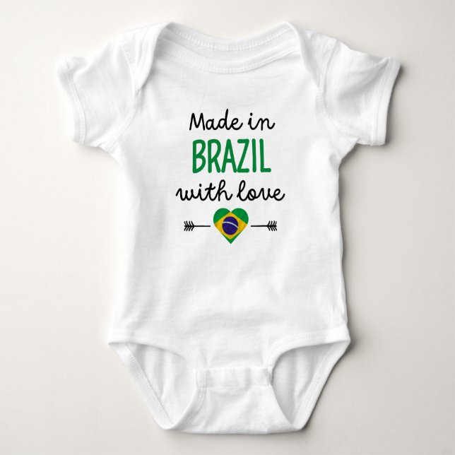 Tillverkad i Brasilien med Kärlek Cute T Shirt (Framsida)