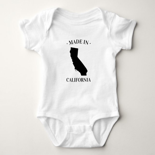 Tillverkad i California CA Baby Bodykostym T Shirt (Framsida)