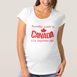 Tillverkad i Canada E.T.A. moderskap flagga T Shirt