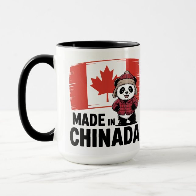 Tillverkad i Chinada Panda - kanadensiska Mugg (Vänster)