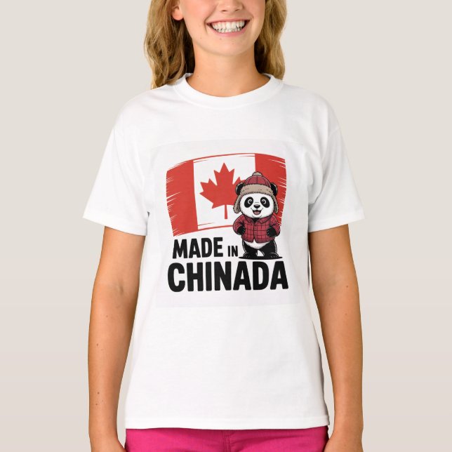 Tillverkad i Chinada Panda - kanadensiska T Shirt (Framsida)