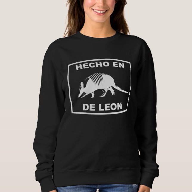 Tillverkad i De Leon Texas Armadillo Södra Stat Te T Shirt (Framsida)