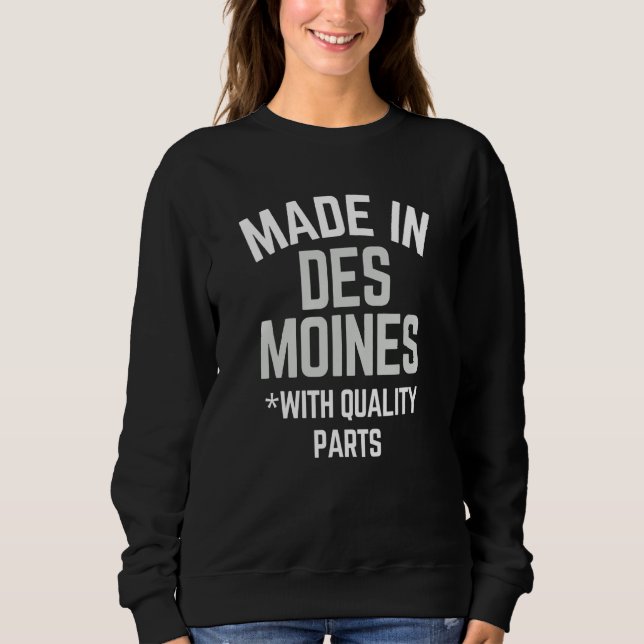 Tillverkad i Des Moines Slogan, född i Des Moines T Shirt (Framsida)