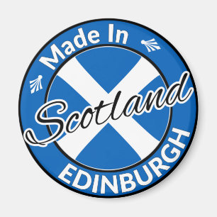 Tillverkad i Edinburgh Scotland Saltire Flagga Magnet