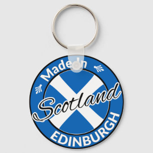 Tillverkad i Edinburgh Scotland Saltire Flagga Nyckelring