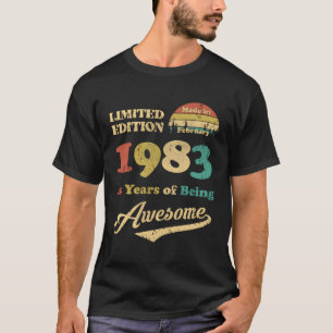 Tillverkad i februari 1983 40 år av Fantastisk T Shirt