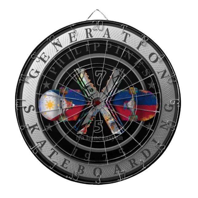 Tillverkad i Filippinerna 1975 Logotyp Darttavla (Framsidan)