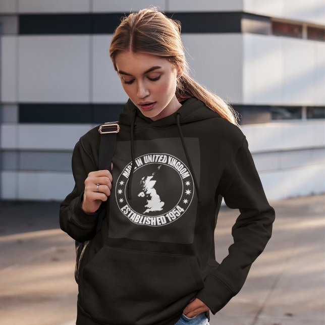 Tillverkad i Förenade kungariket 1954 Hoodie T Shirt (Skapare uppladdad)