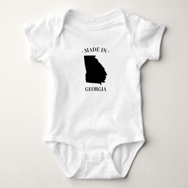 Tillverkad i Georgia GA Baby Bodykostym T Shirt (Framsida)