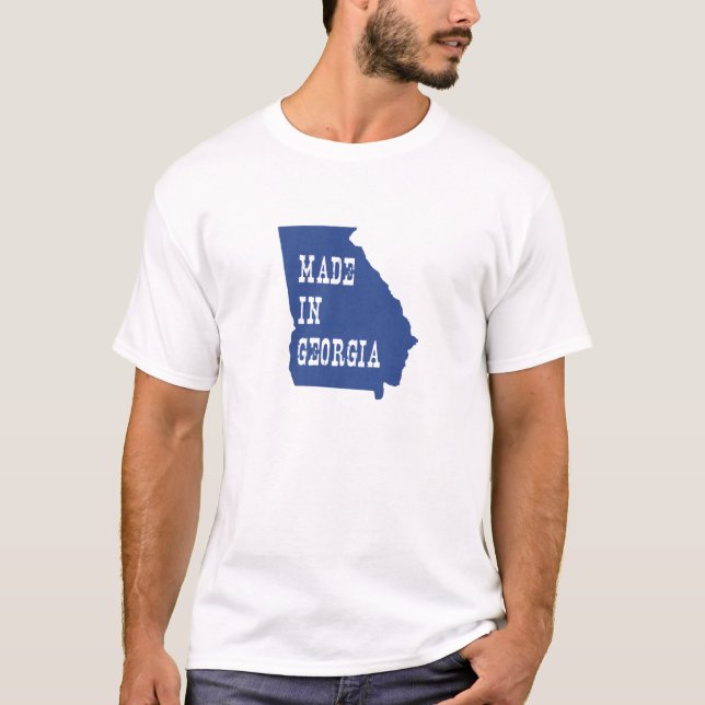 Tillverkad i Georgia Peach State Shaped Georgian B T Shirt (Framsida)