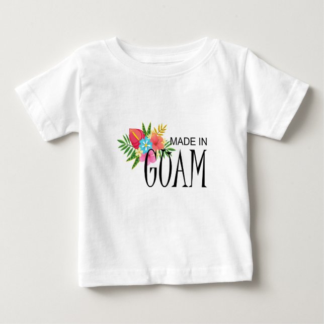 Tillverkad i Guam med blommor T-shirt (Framsida)