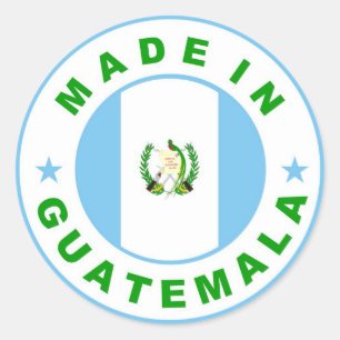 Tillverkad i guatemala land flagga runt frimärke klistermärke