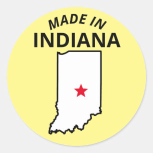 Tillverkad i Indiana Promotional Branding DIY Anpa Runt Klistermärke