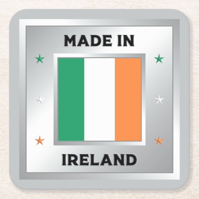 Tillverkad i Irland Underlägg Papper Kvadrat (Framsidan)