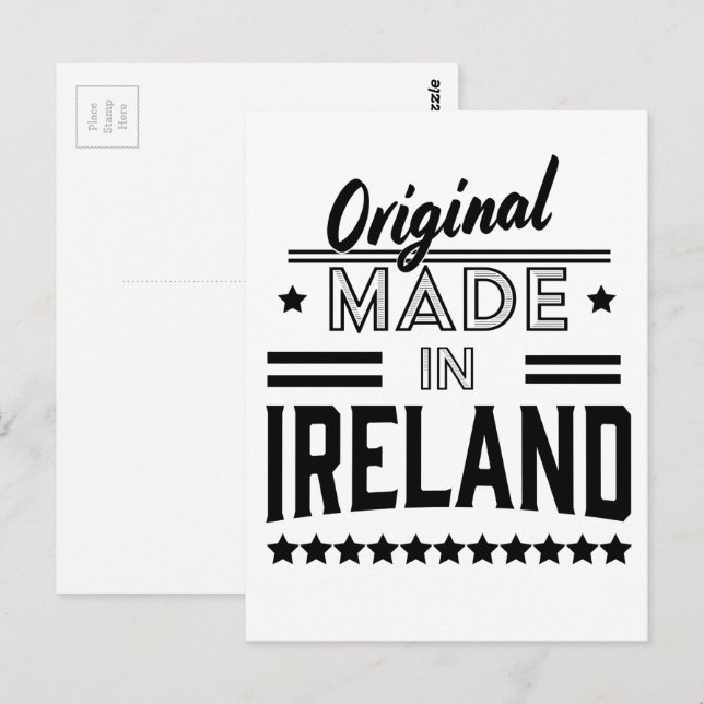 tillverkad i Irland vacker retro logotyp. Vykort (Fram/baksida)