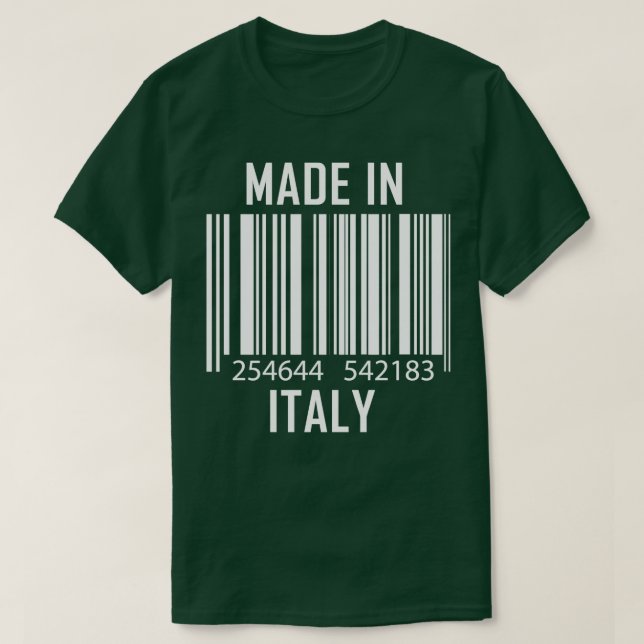 Tillverkad i Italien Barcode Funny 1 T Shirt (Design framsida)