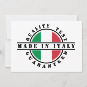 Tillverkad i Italien Kvalitetstestad Garanti Inbjudningar