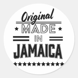 Tillverkad i Jamaica Runt Klistermärke