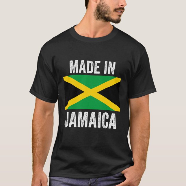 Tillverkad i Jamaica/World Land National Flagga T Shirt (Framsida)
