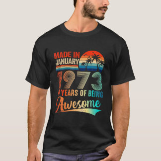 Tillverkad i januari 1973 49 år av Fantastisk Vin T Shirt