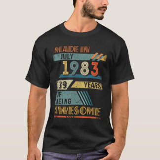 Tillverkad i juli 1983 39 år gammal 39:e födelseda t shirt