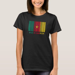 Tillverkad i Kameruns Flagga Barcode T Shirt