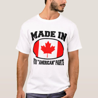 TILLVERKAD I KANADA MED "AMERIKANSKA" DELAR TEE SHIRT
