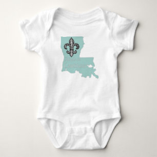 Tillverkad i Louisiana Fleur de Lys Baby Creeper R Tee Shirt
