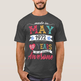 Tillverkad i maj 1972 50 år av Fantastisk 50 år tv T Shirt