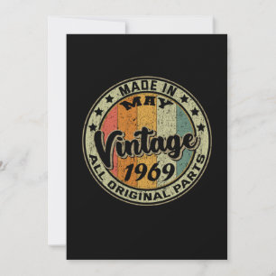 Tillverkad i maj Vintage 1969 Alla originaldelar Inbjudningar
