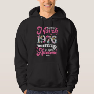 Tillverkad i mars 1976 Blommigt 47 år gammal 47:e Hoodie