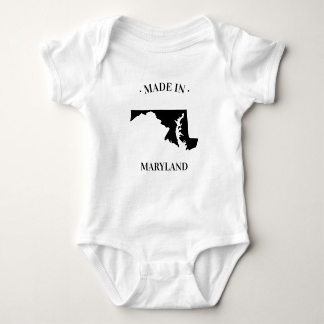 Tillverkad i Maryland MD Baby-kostym T Shirt (Framsida)