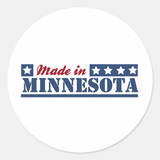 Tillverkad i Minnesota Runt Klistermärke (Framsida)