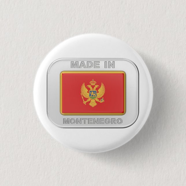 Tillverkad i Montenegro Knapp (Framsida)