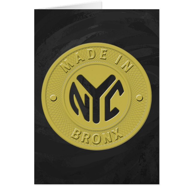 Tillverkad i New York Bronx OBS Kort (Framsidan)