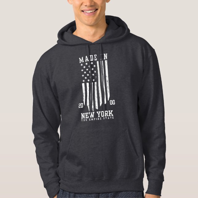 Tillverkad i New York Empire State 2000 Födelseår Hoodie (Framsida)