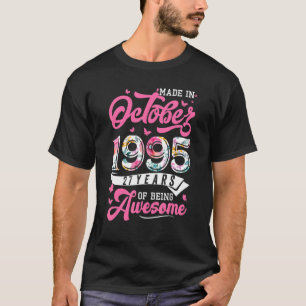 Tillverkad i oktober 1995 Blommigt 27 år gammal 19 T Shirt