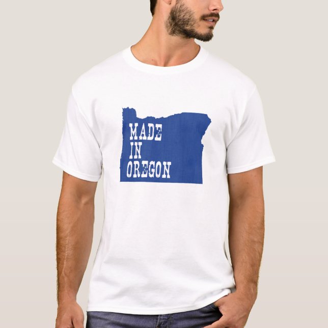 Tillverkad i Oregon Oregon Oregunione Karta Shaped T-shirt (Framsida)