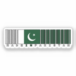 Tillverkad i Pakistan Streckkod Flagga Design Klistermärken