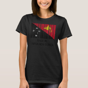 Tillverkad i Papua Nya Guineas Flagga Barcode T Shirt