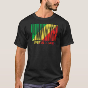 Tillverkad i Republiken Kongo Flagga Streckkod Pre T Shirt