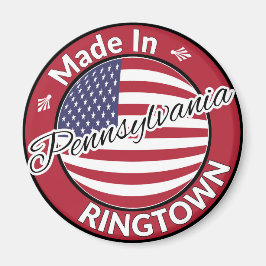 Tillverkad i Ringtown Pennsylvania USA flagga Magnet