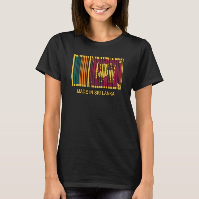 Tillverkad i Sri Lanka Flagga Barcode T Shirt (Framsida)