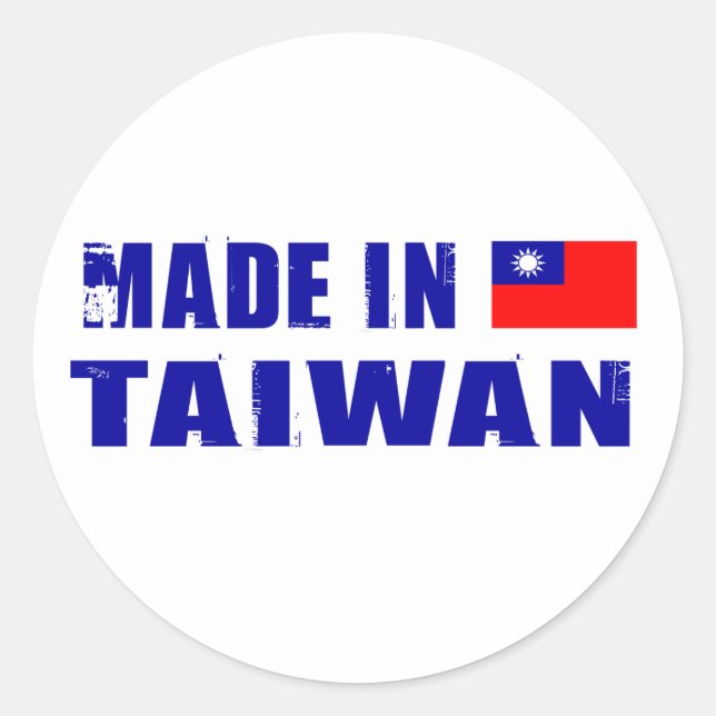 Tillverkad i Taiwan Runt Klistermärke (Framsida)