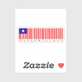 Tillverkad i Taiwan Streckkod Flagga Design Klistermärken