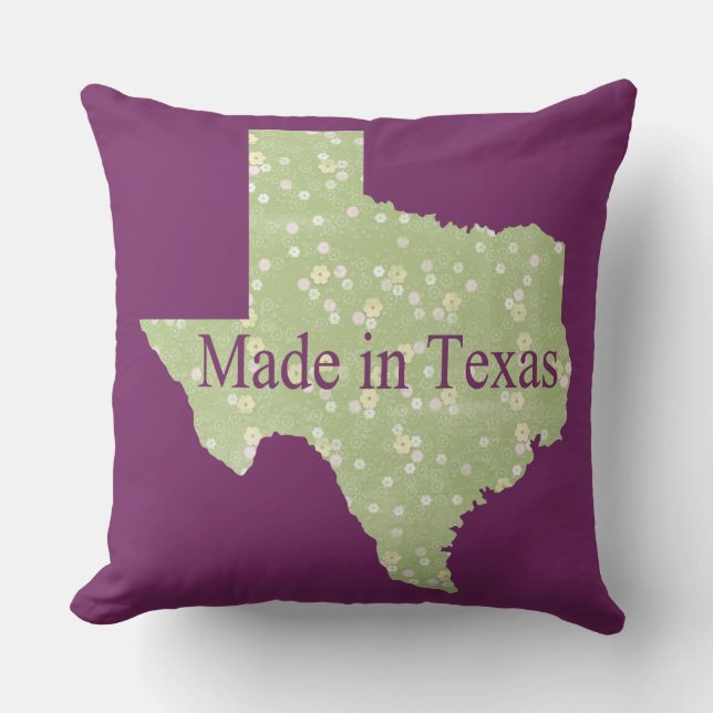 Tillverkad i Texas Lila Fyrkantig Kuddthrow Kudde (Framsida)