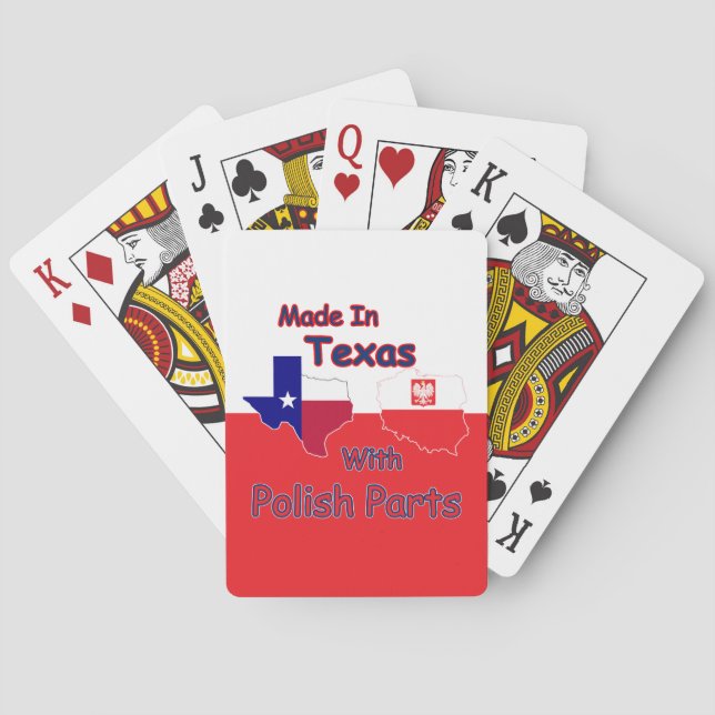 Tillverkad i Texas med polska delar Casinokort (Baksidan)