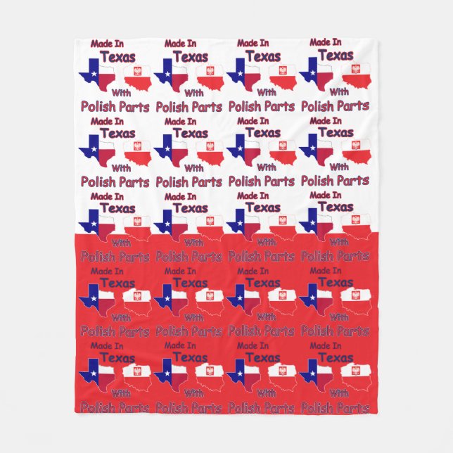 Tillverkad i Texas med polska delar Fleecefilt (Framsidan)