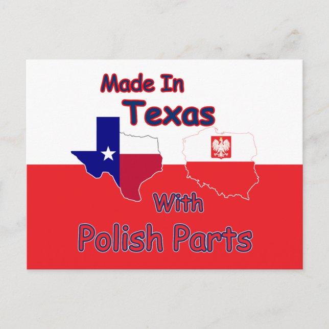 Tillverkad i Texas med polska delar Vykort (Framsida)