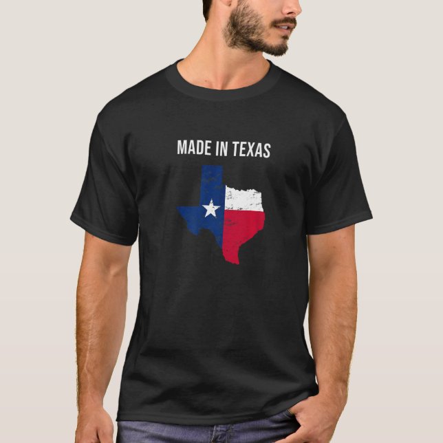 Tillverkad i Texas Statlig flagga T Shirt (Framsida)